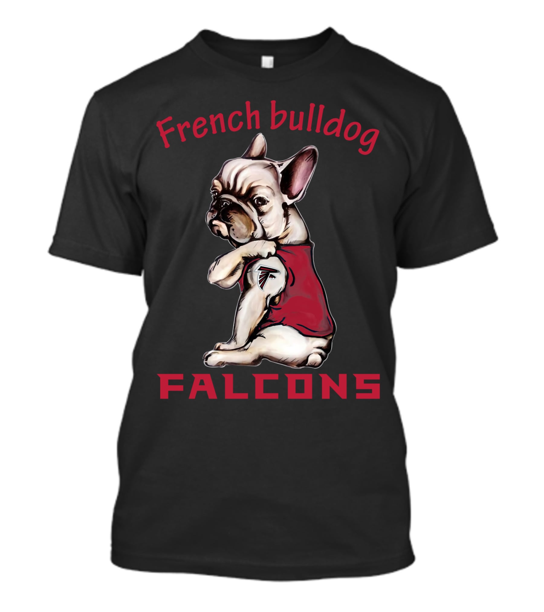 French Bulldog Falcons Nfl Team Logo T-Shirt
