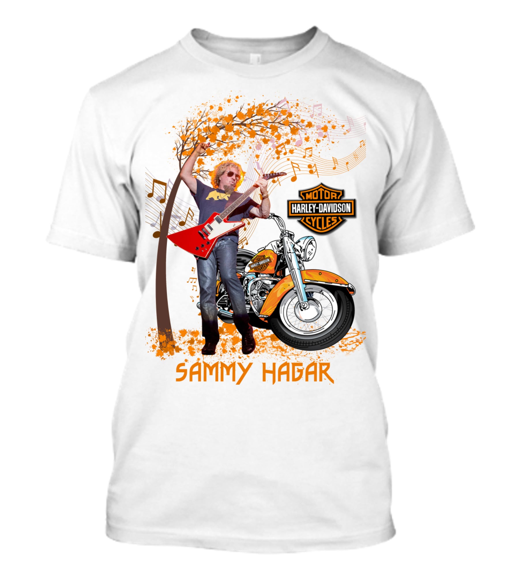 Sammy Hagar Harley Davidson Motorcycle Music Tree T-Shirt