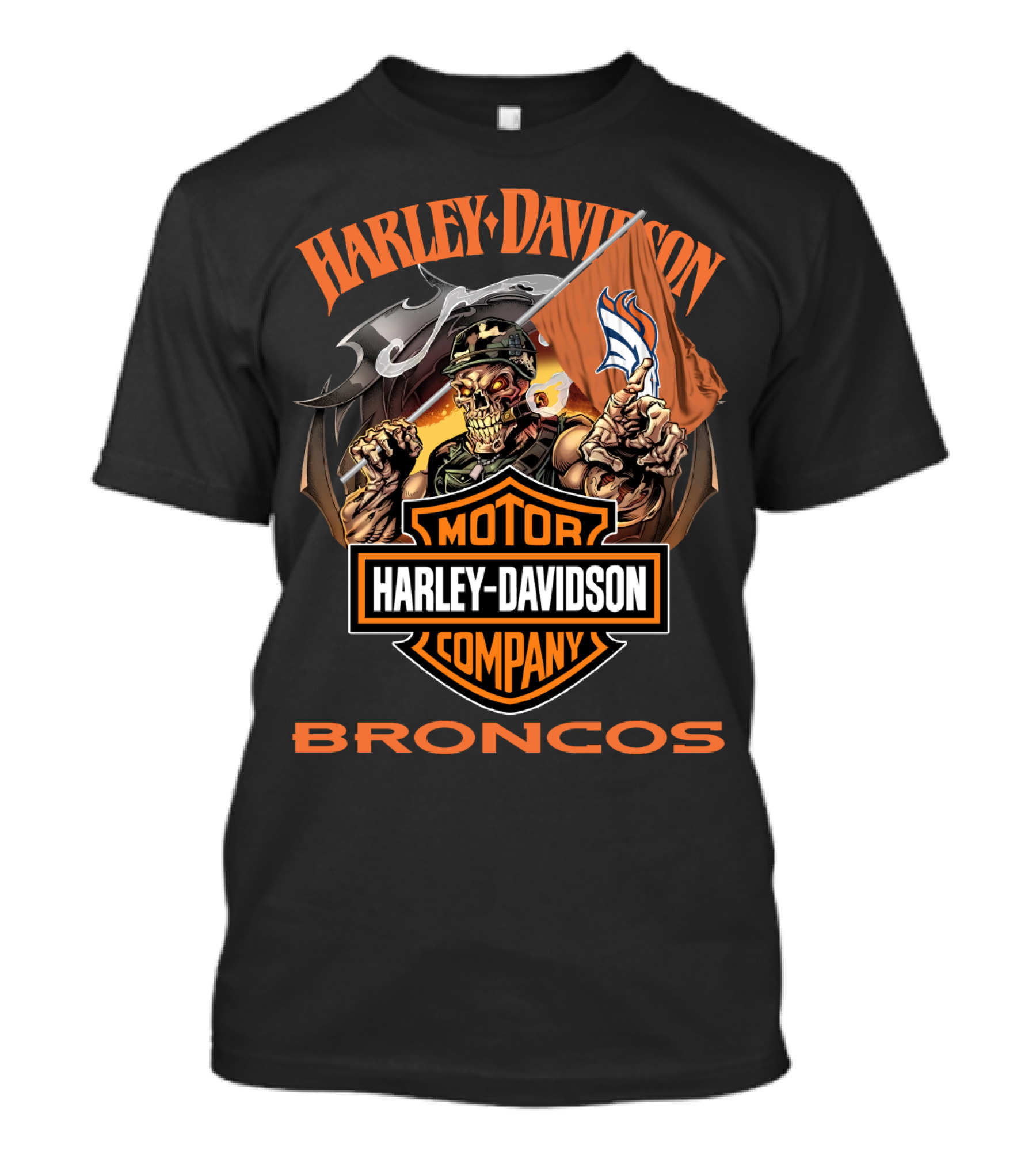 Harley Davidson Motor Company Broncos Denver 69 T-Shirt