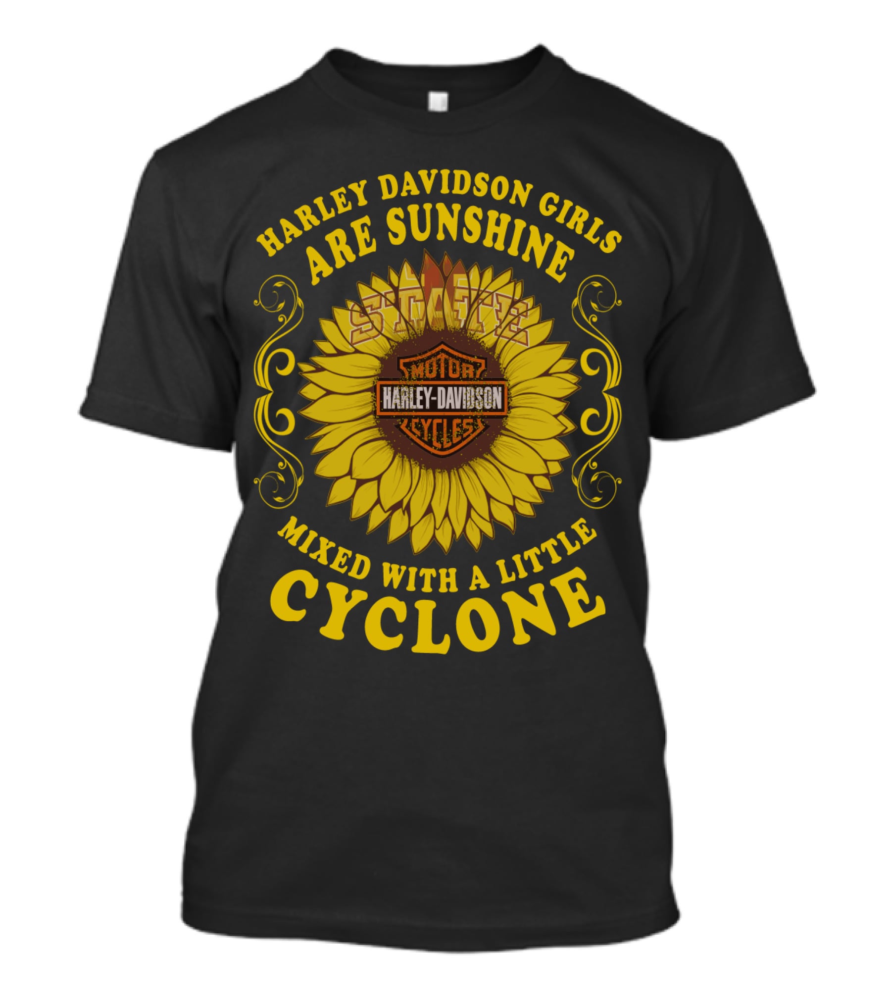 Harley Davidson Girls Are Sunshine Mixed With A Little Cyclone T-Shirt