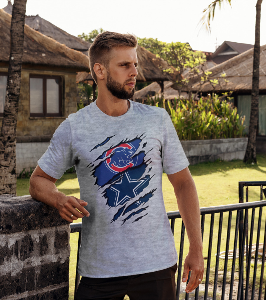 Chicago Cubs Dallas Cowboys Fan Crossover T-Shirt
