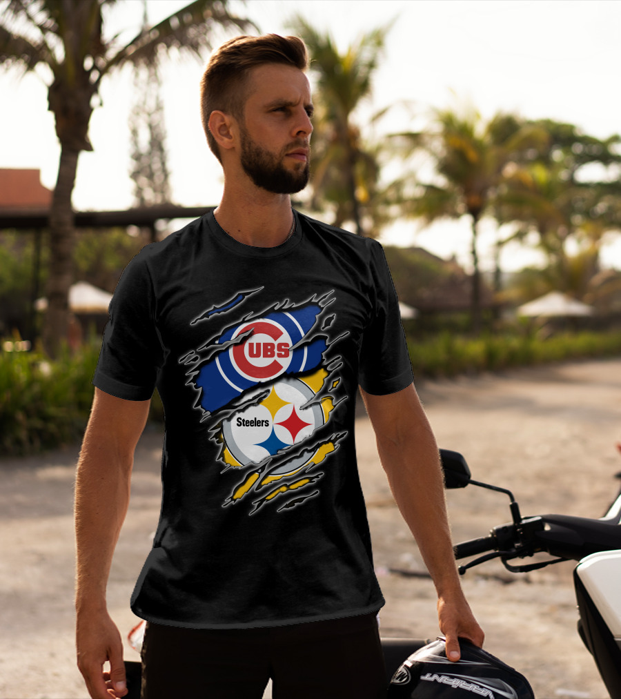 Cubs Steelers Fan Crossover T-Shirt