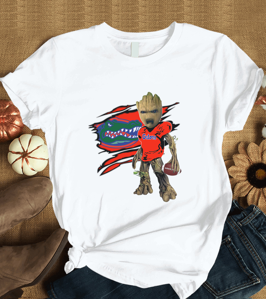 I Am Gators Fan's Football Groot with Alligator T-Shirt