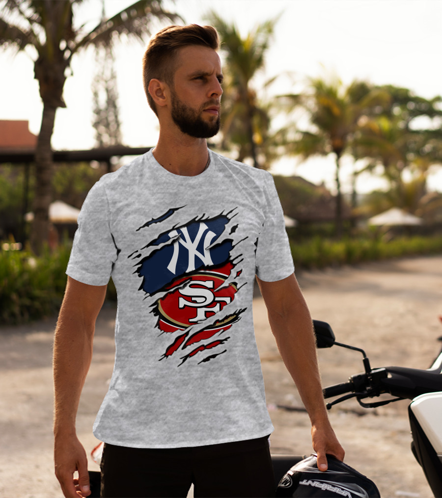 Ny Yankees 49ers Logo Mashup T-Shirt