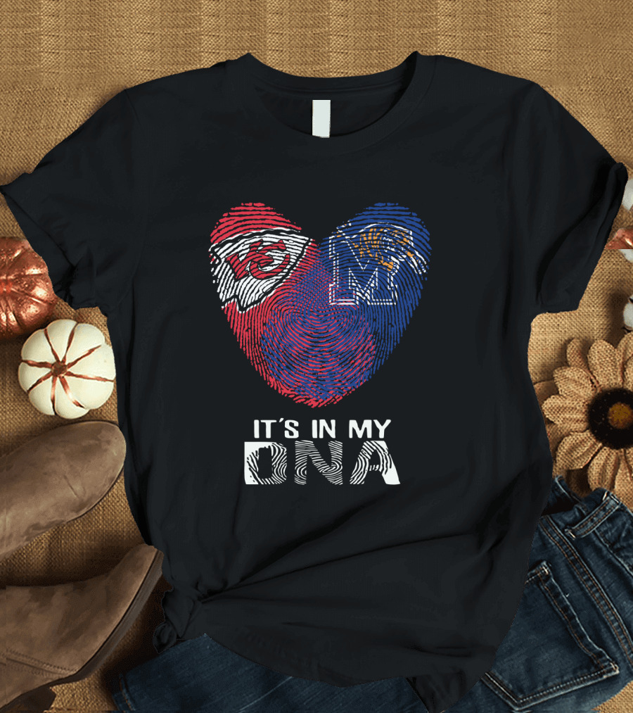 Chiefs Memphis It's in My DNA Heart Fingerprint T-Shirt