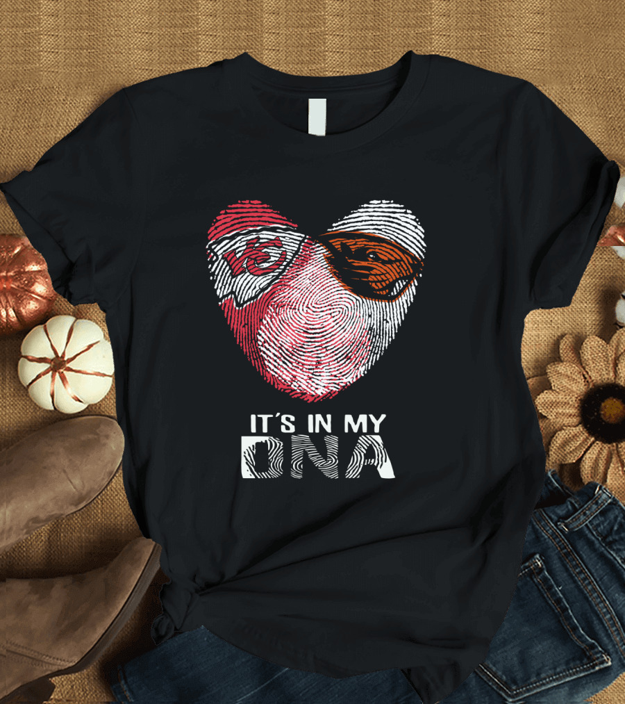 Chiefs Beavers It's In My DNA Heart Fingerprint T-Shirt