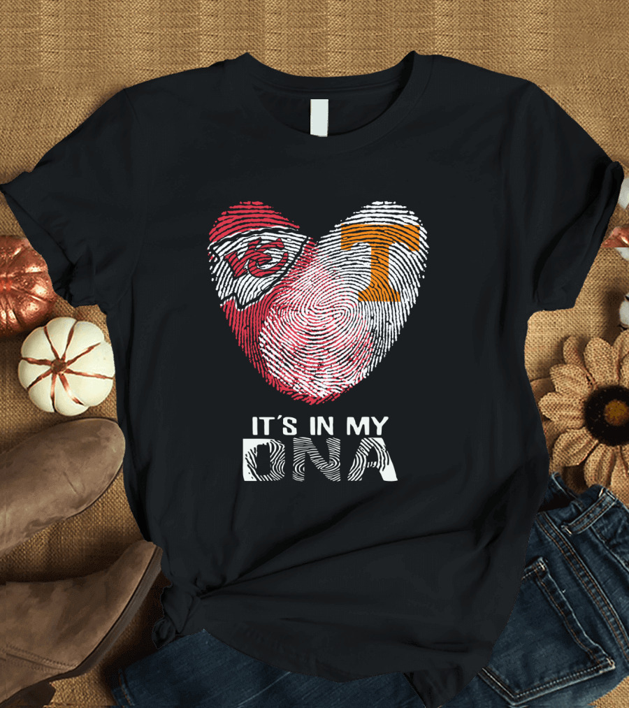 Chiefs Tennessee It's In My DNA Heart Fingerprint T-Shirt