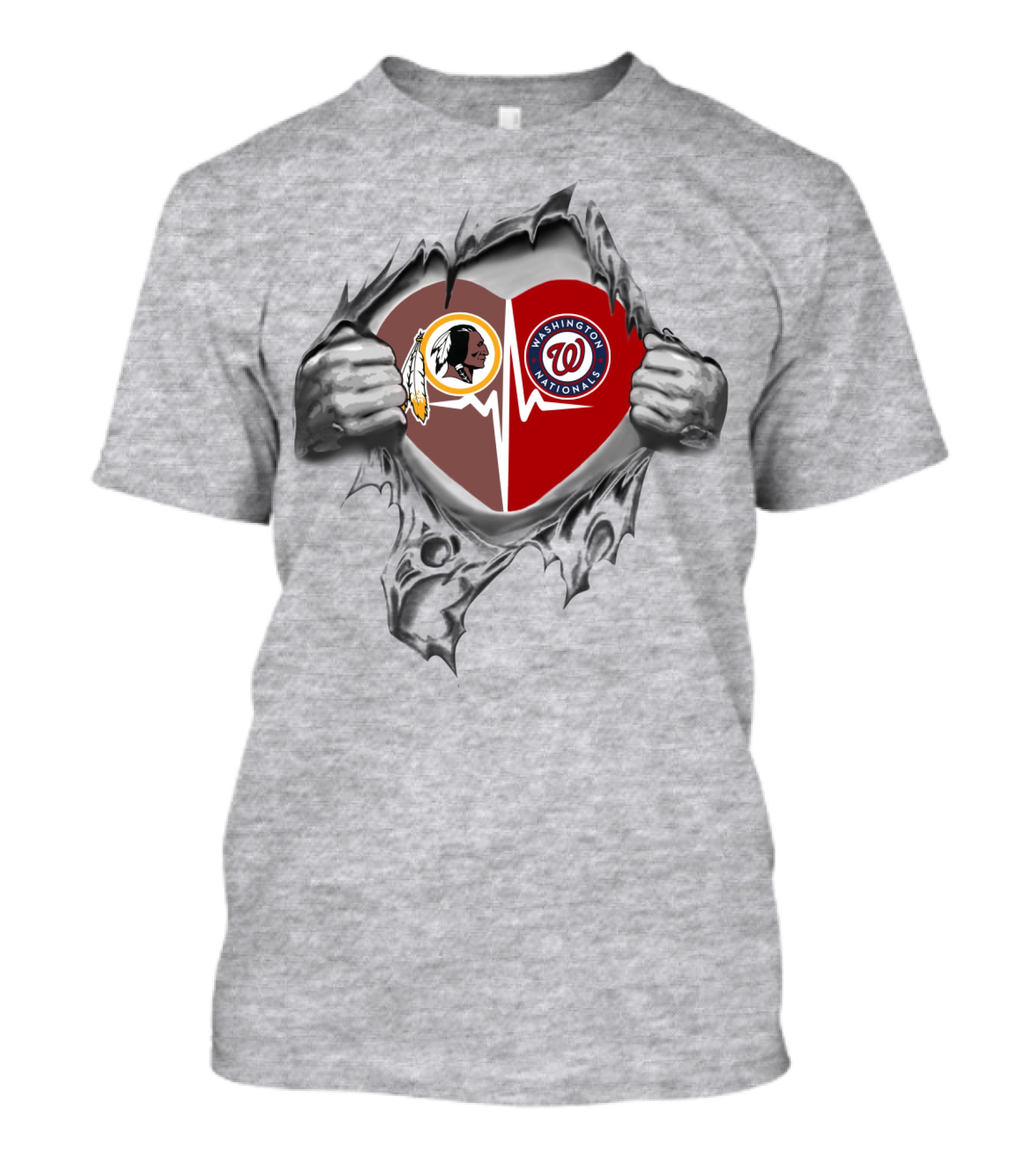 Redskins Nationals Heartbeat Love T-Shirt