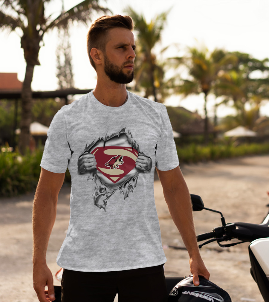 Coyotes Super Man Logo Torn Comic T-Shirt
