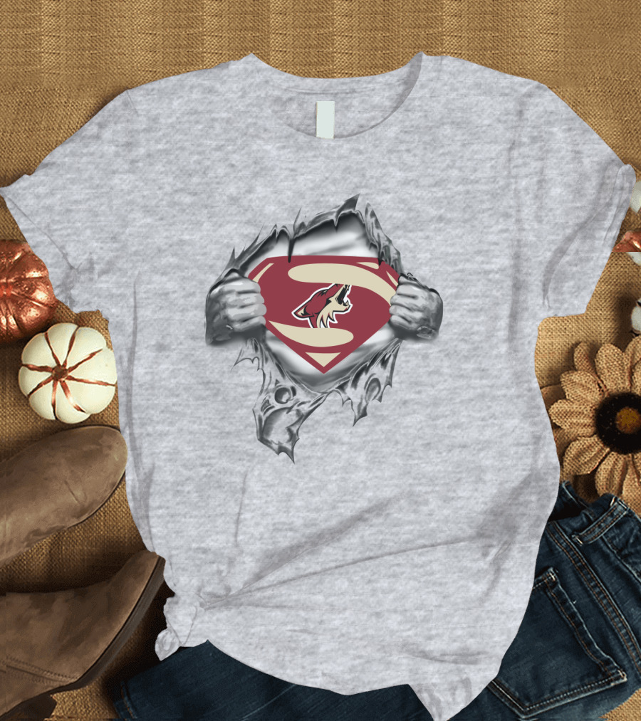 Coyotes Super Man Logo Torn Comic T-Shirt