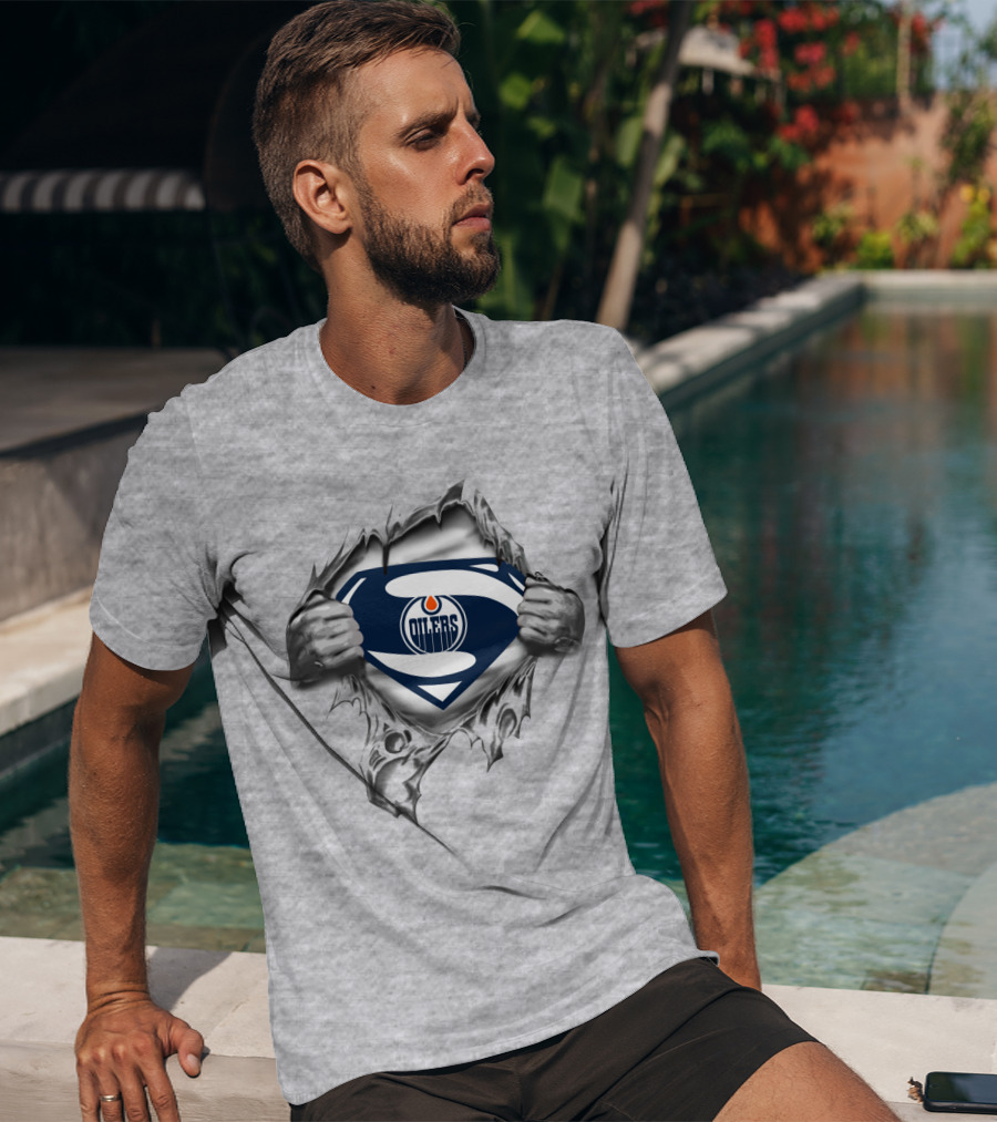 Edmonton Oilers Superman Logo Mashup T-Shirt