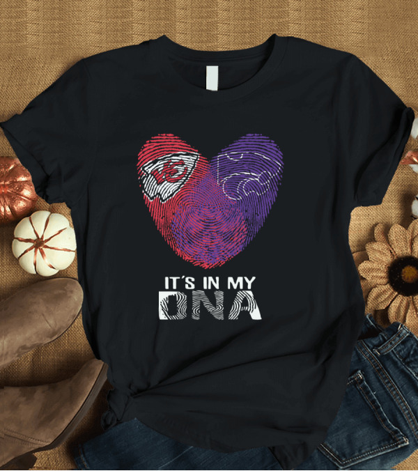T-Shirt: Chiefs Kansas State It's In My DNA Heart Fingerprint T-Shirt Chiefs Kansas State It's In My DNA Heart Fingerprint T-Shirt