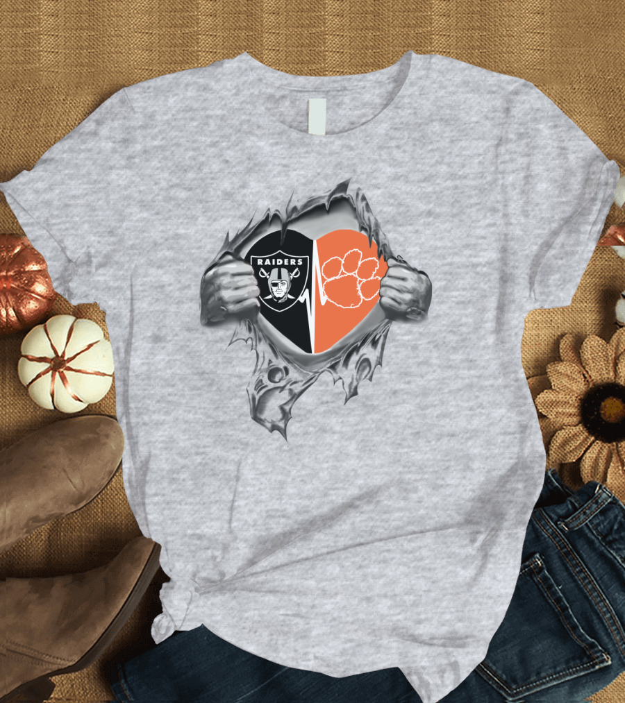 Raiders and Clemson Tigers Heart Revealed T-Shirt