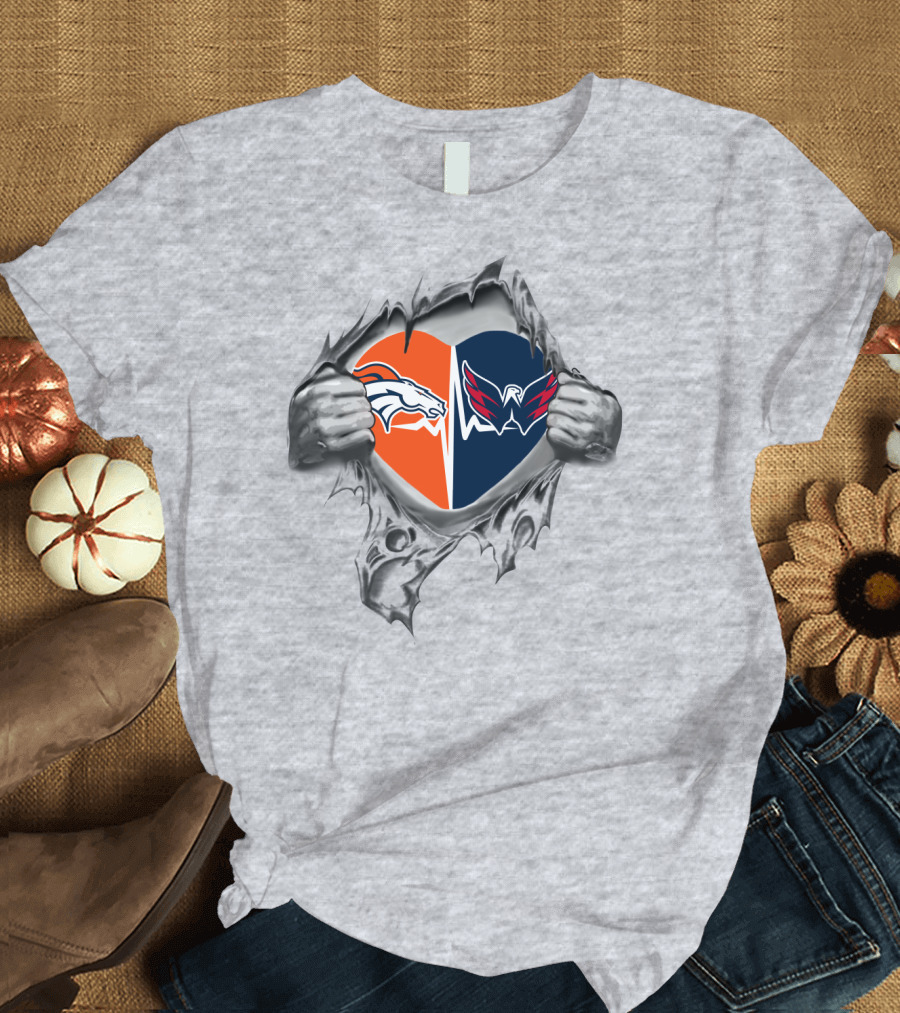 Broncos Capitals Heart Logo Fusion T-Shirt