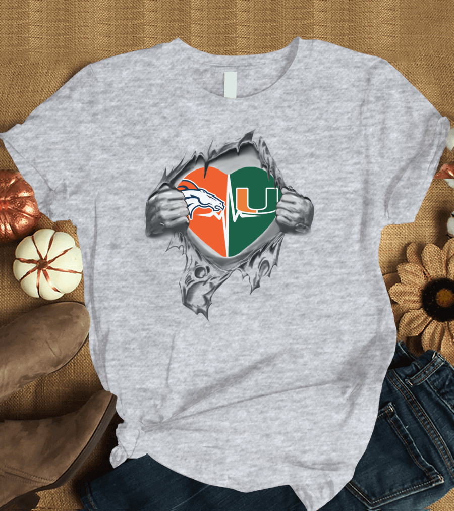 Broncos Hurricanes Heartbeat Inside Me T-Shirt