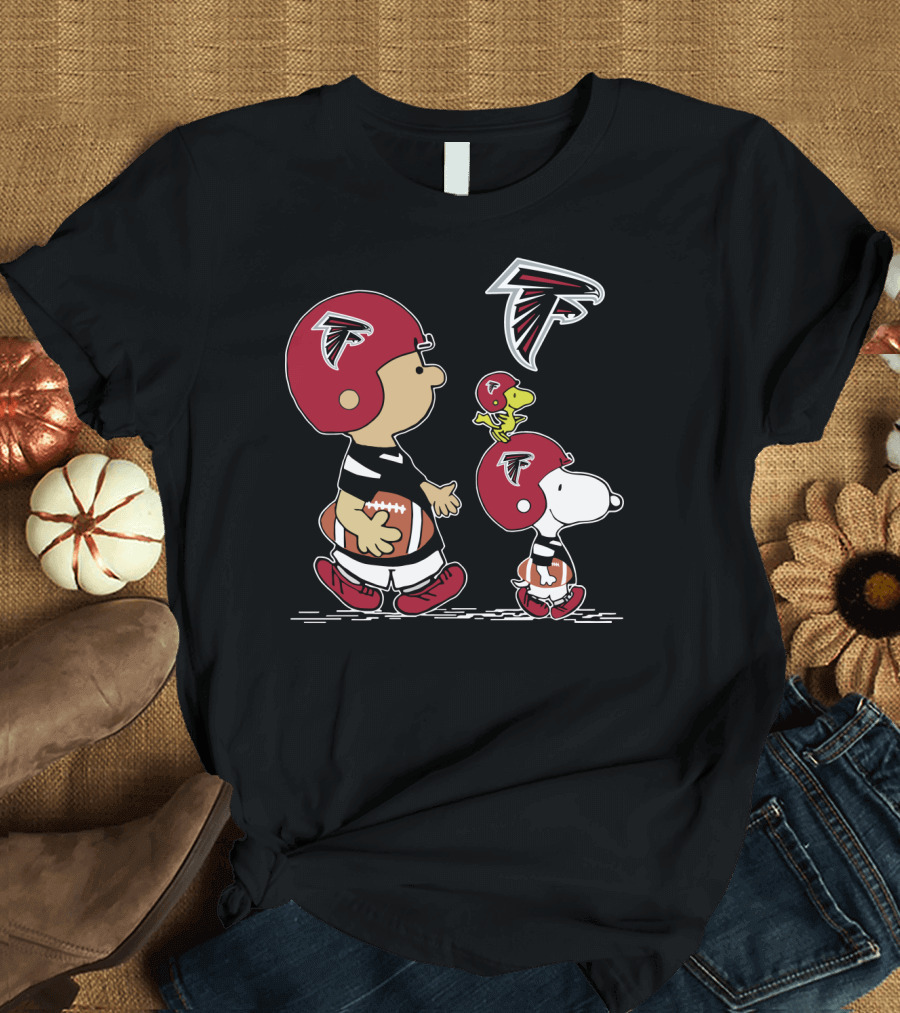 Falcons Snoopy Charlie Woodstock Football Team Gear T-Shirt