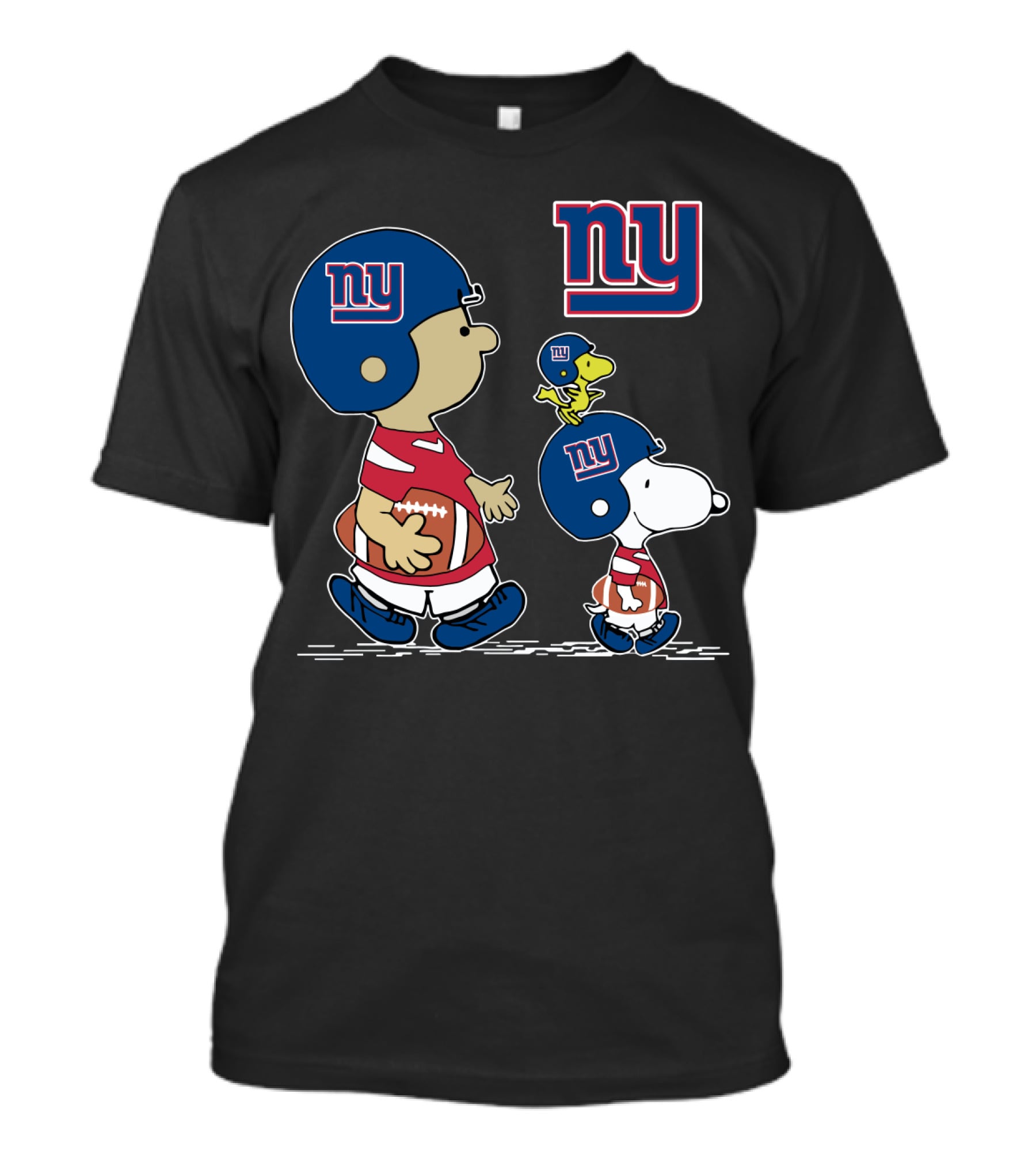 NY Giants Peanuts Snoopy And Woodstock Football T-Shirt