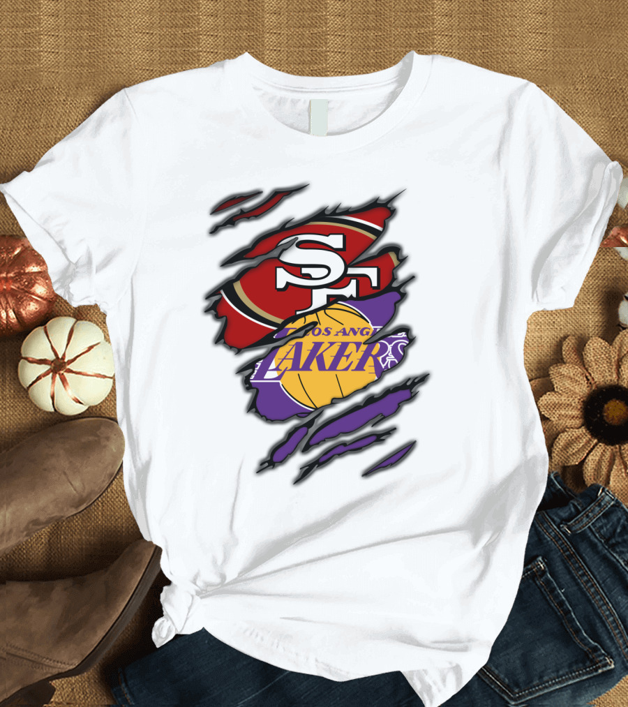 San Francisco 49ers Los Angeles Lakers Crossover T-Shirt