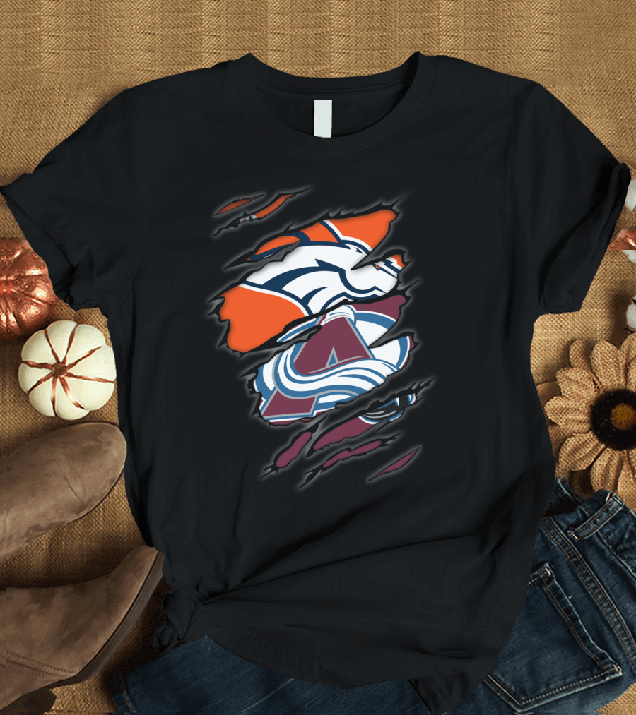 Broncos Avalanche Denver Sports Crossover T-Shirt