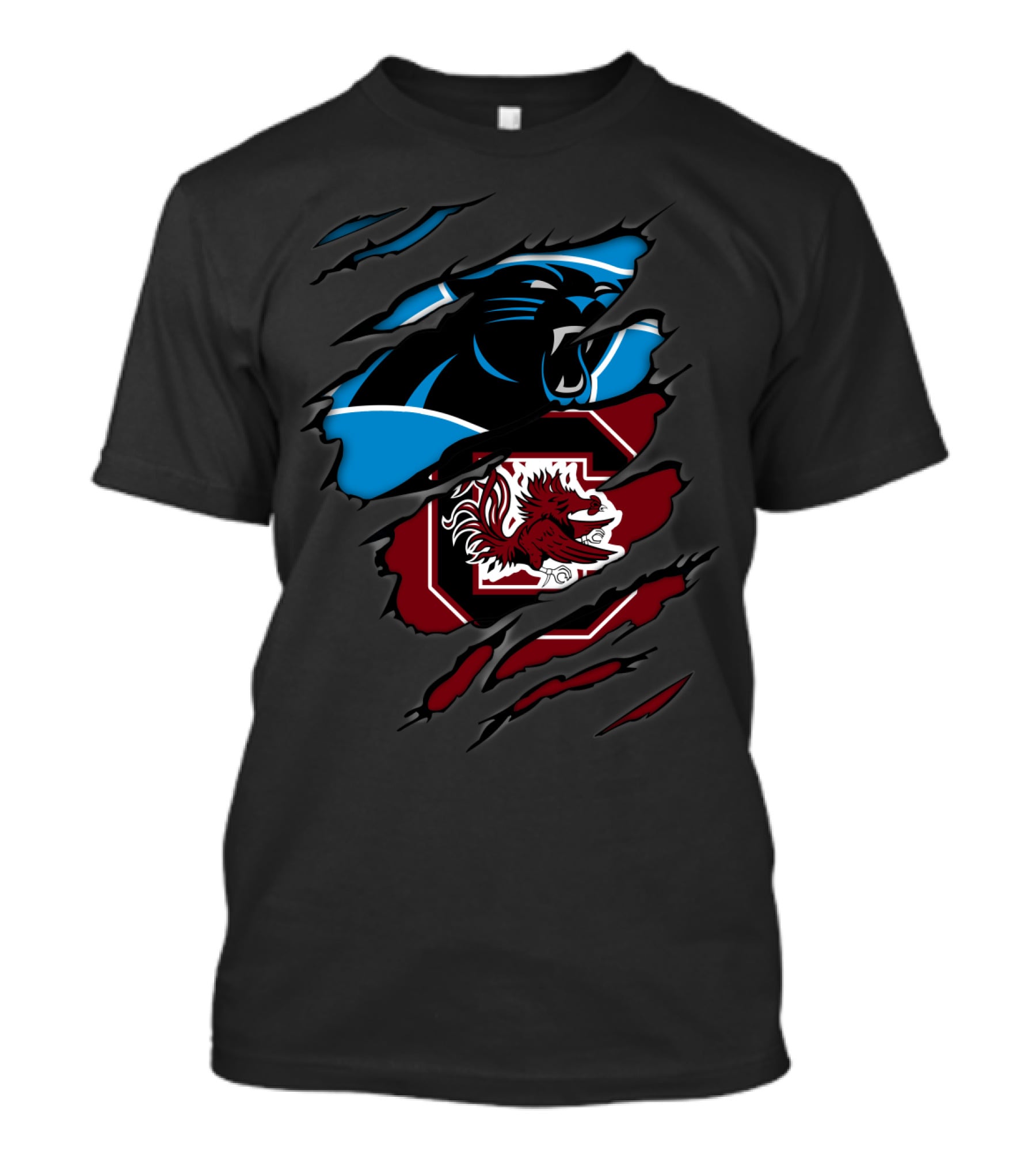 Carolina Panthers South Carolina Gamecocks Logo Mashup T-Shirt