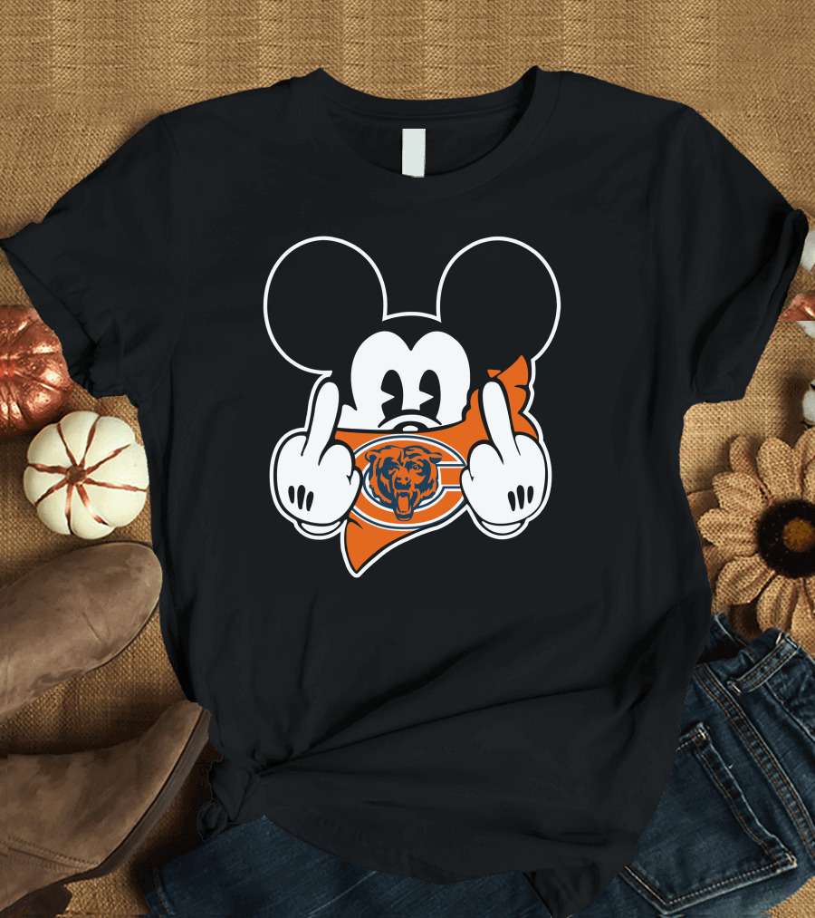 Bears Mickey Chicago Bears Symbol and Gesture T-Shirt
