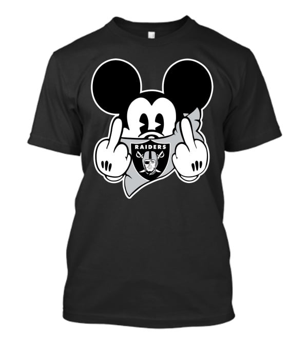 Raiders Logo Parody With Cartoon Character Showing Middle Fingers T-Shirt