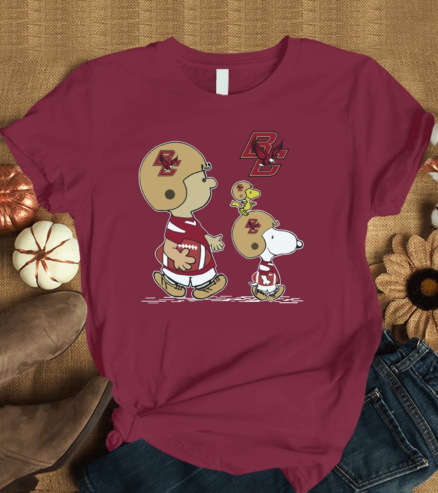 Boston College Eagles Snoopy Football BC T-Shirt