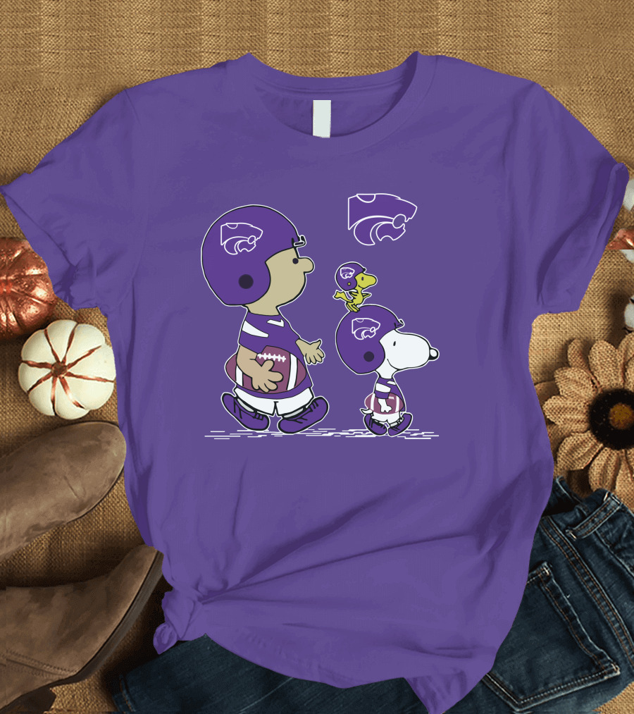 Kansas State Wildcats Snoopy and Woodstock Football Scene T-Shirt