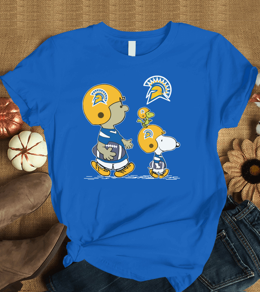 San Jose State Spartans Snoopy Football Peanuts Charlie Brown Woodstock T-Shirt