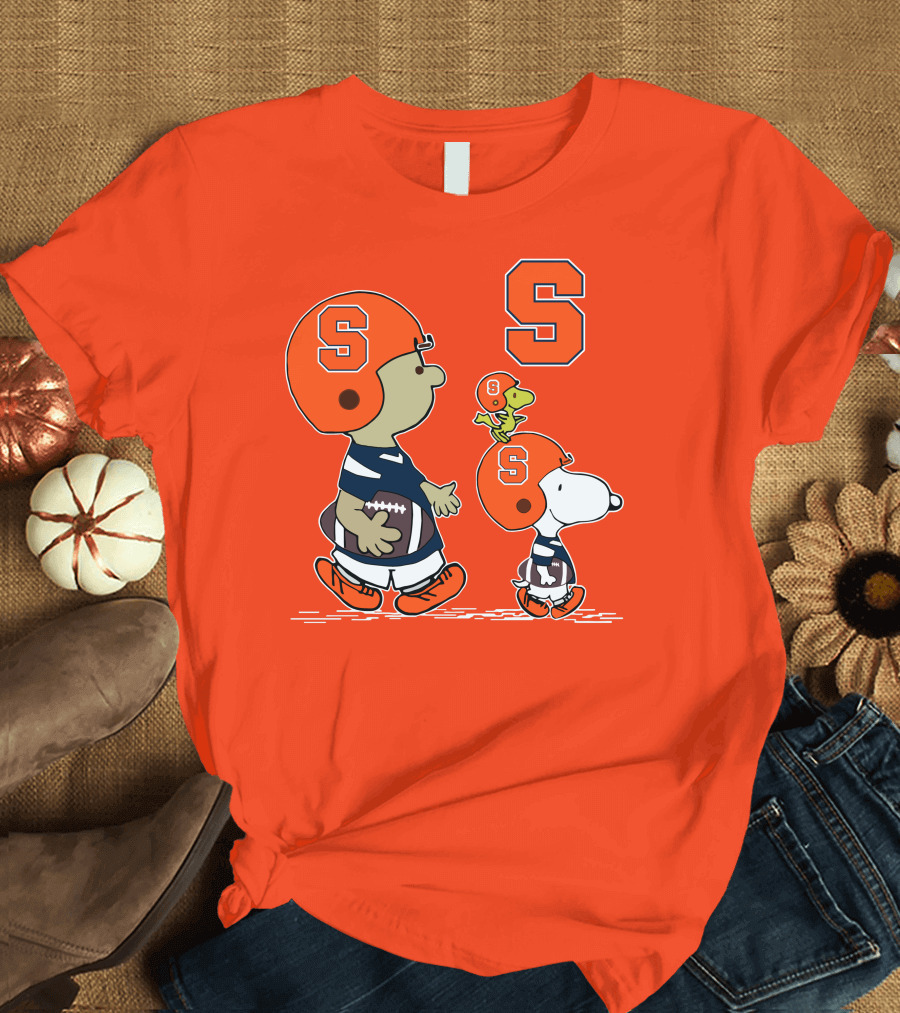 Syracuse Orange Snoopy Football Peanuts Characters T-Shirt