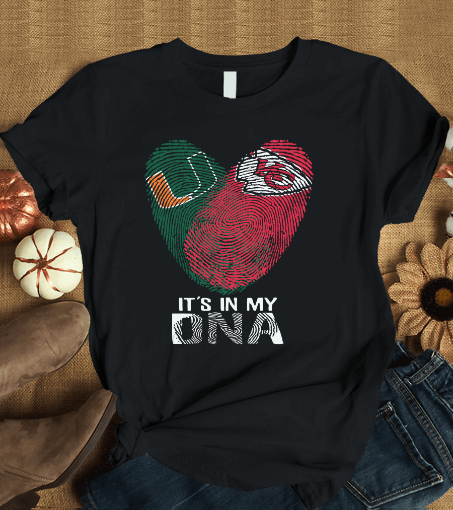 Miami Hurricanes Chiefs It's in My DNA Fingerprint T-Shirt
