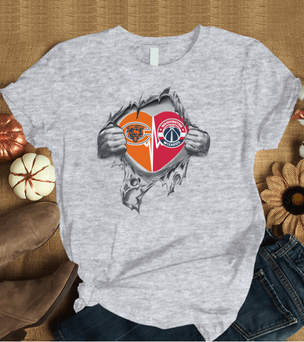 T-Shirt: Bears Chicago Washington Wizards Heart T-Shirt Bears Chicago Washington Wizards Heart T-Shirt