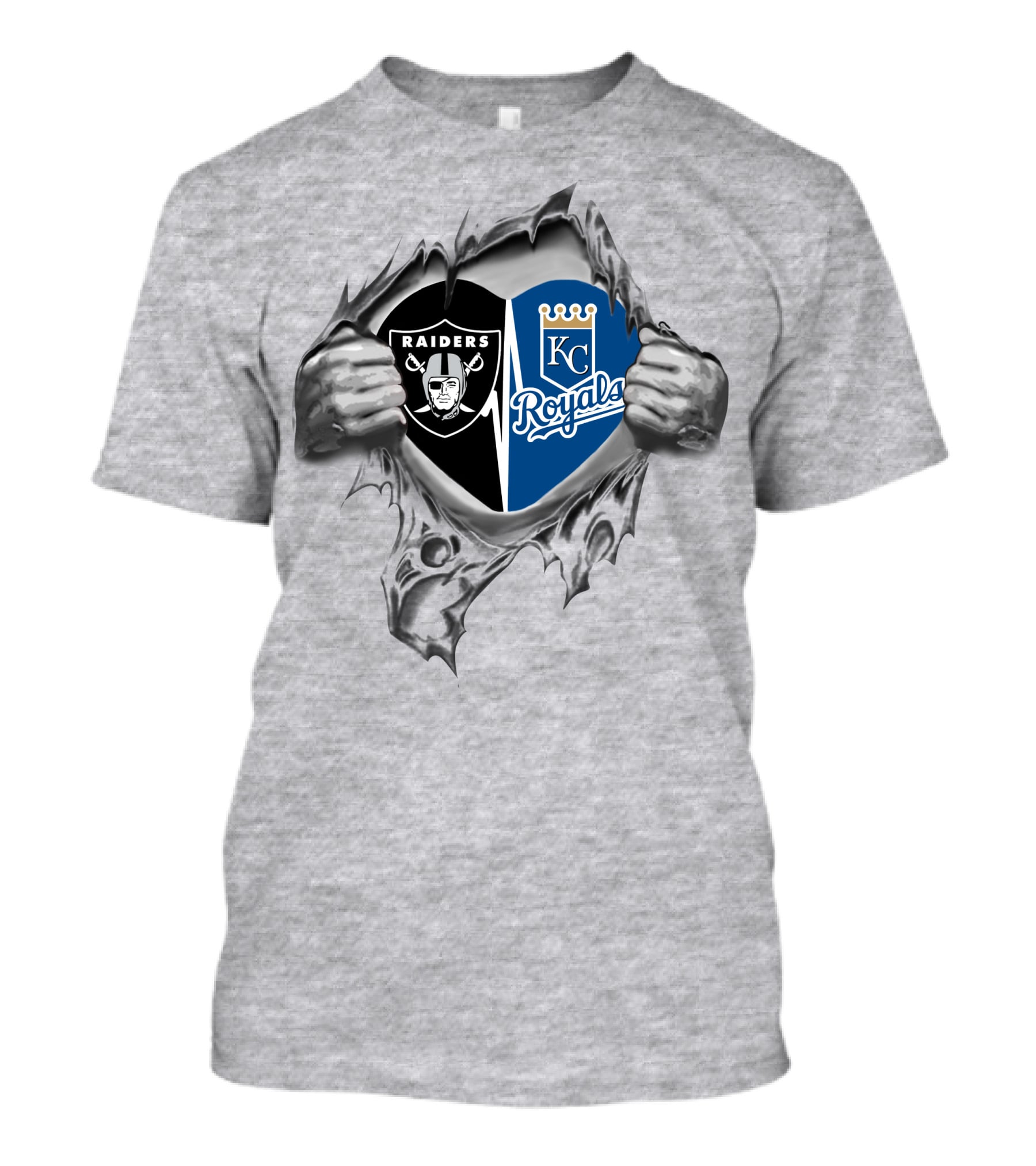 Raiders KC Royals NFL MLB Crossover T-Shirt
