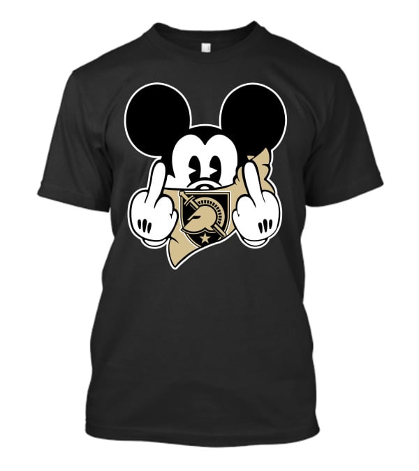 Mickey Army Black Knights Logo Middle Fingers T-Shirt