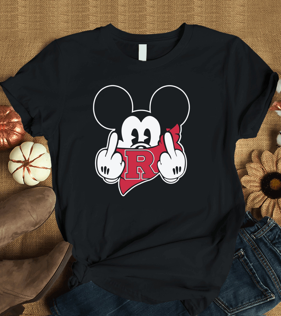 Rutgers Scarlet Knights R Mickey Gesture T-Shirt