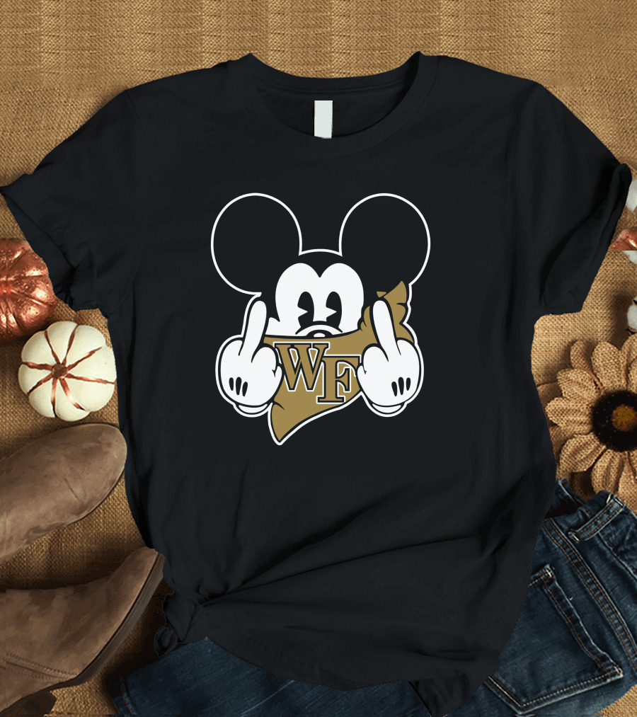 Wake Forest Demon Deacons Mickey WF Logo Gesture T-Shirt