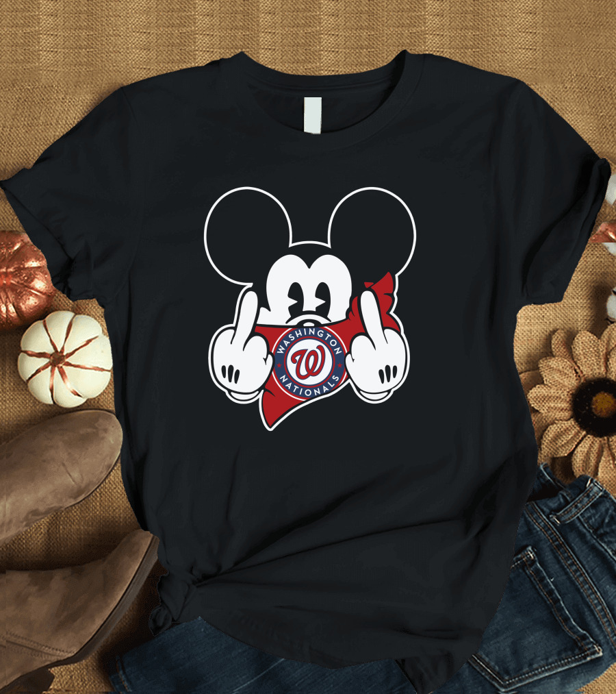 Washington Nationals Mickey Middle Finger T-Shirt