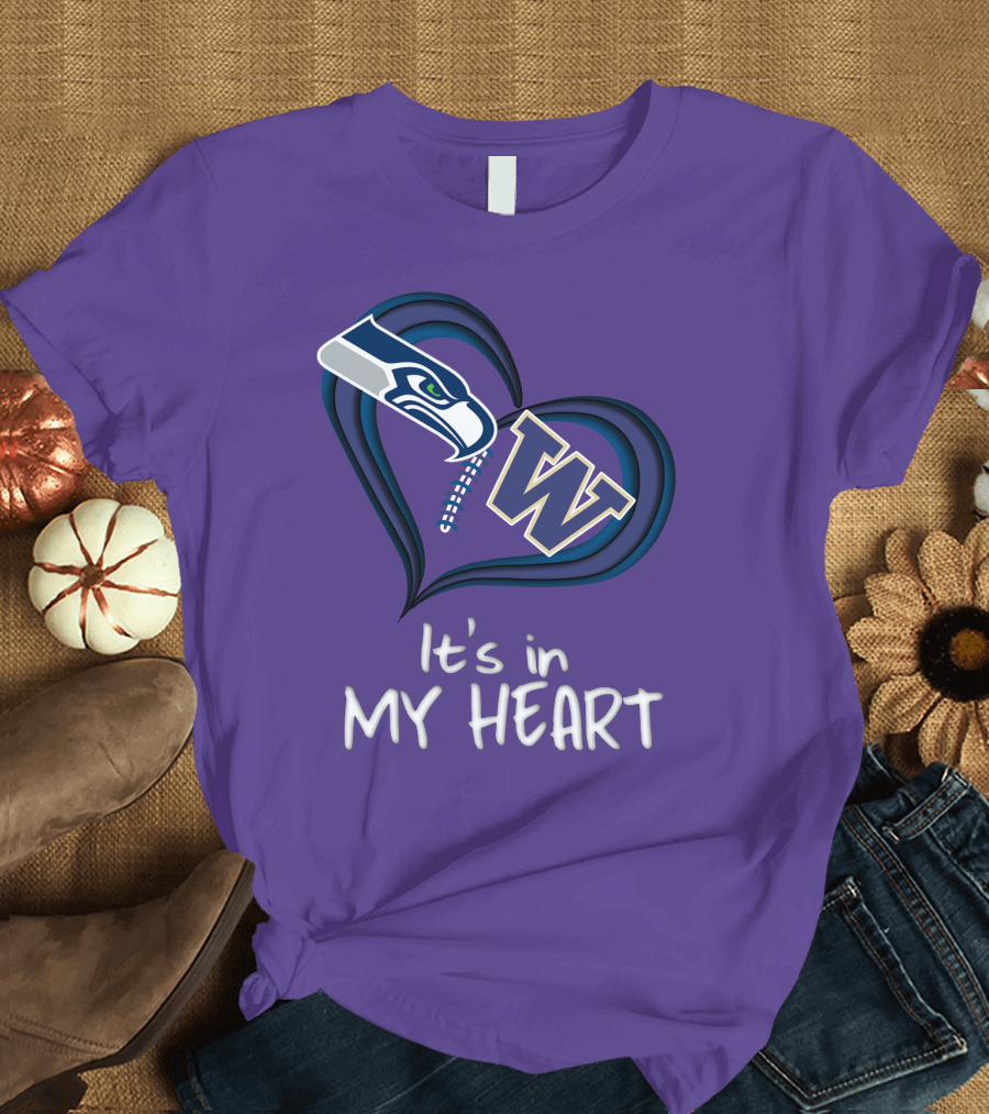 Seahawks Huskies It's in My Heart T-Shirt