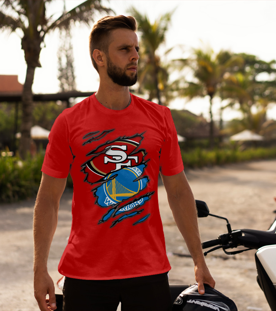 San Francisco 49ers Golden State Warriors Logos T-Shirt