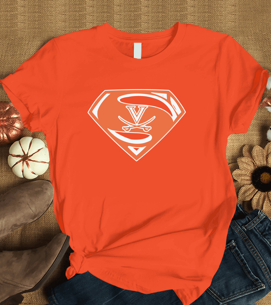 Cavaliers Orange S Shield with V and Crossed Swords T-Shirt
