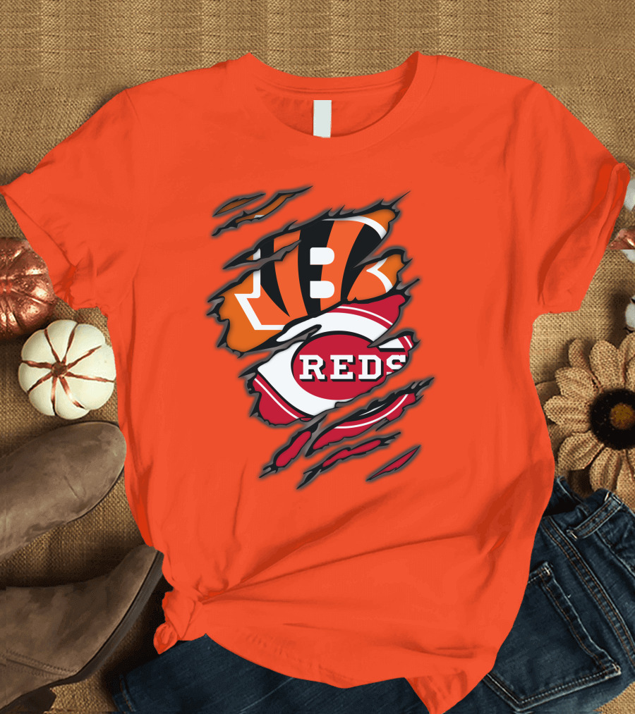 Bengals Reds Cincinnati Sports Claw Marks T-Shirt