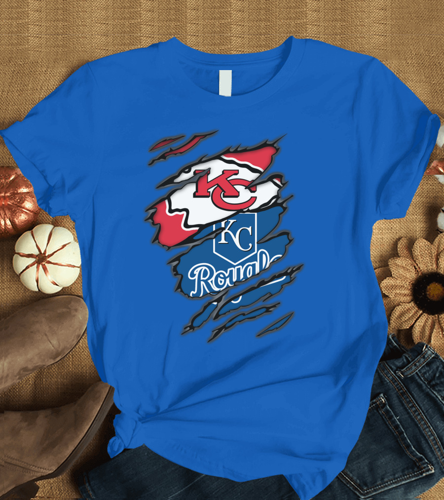 Kansas City Chiefs Royals KC Logo Mashup T-Shirt