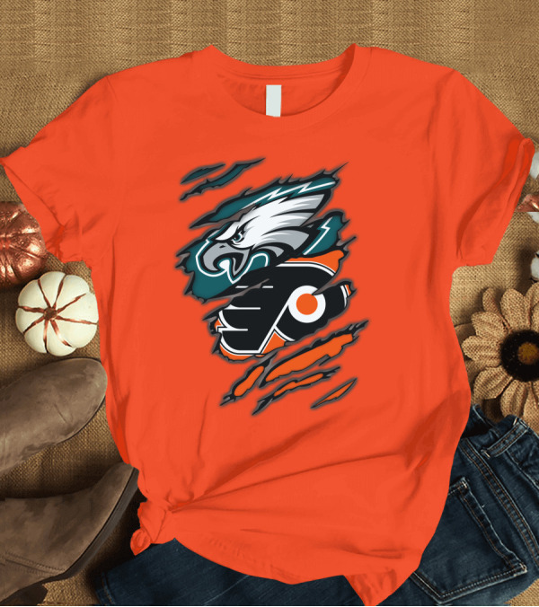 T-Shirt: Philadelphia Eagles Flyers Logo Mashup T-Shirt Philadelphia Eagles Flyers Logo Mashup T-Shirt