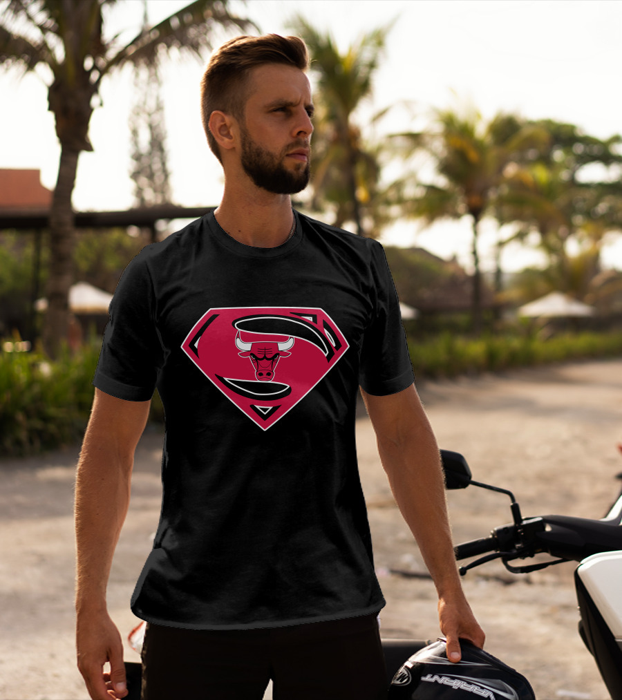 Superman Chicago Bulls Logo Symbol Mashup T-Shirt