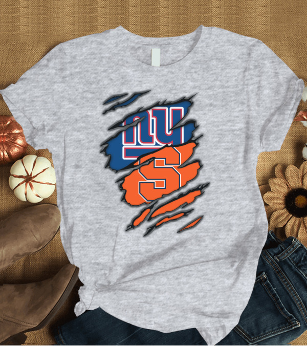T-Shirt: New York Giants Syracuse Crossover Logo Integration T-Shirt New York Giants Syracuse Crossover Logo Integration T-Shirt