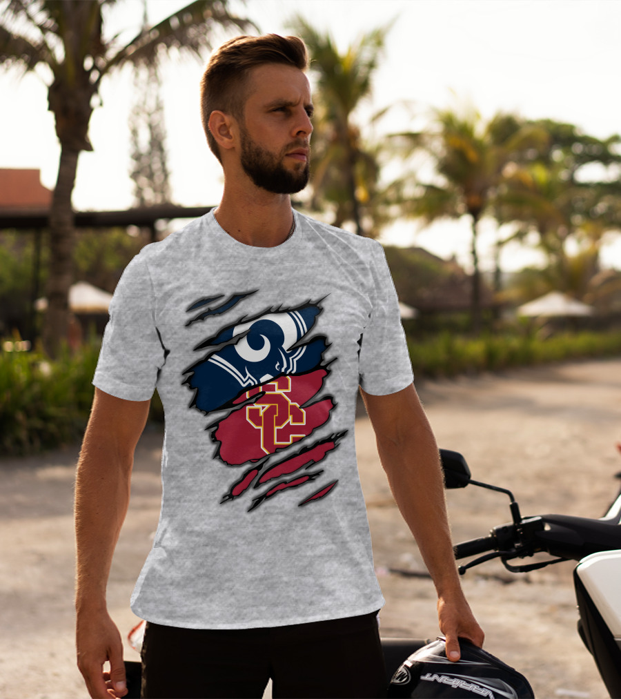 Rams USC Trojans Claw Marks T-Shirt