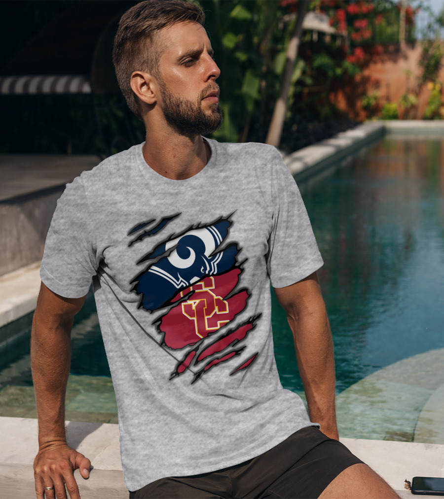 Rams USC Trojans Claw Marks T-Shirt