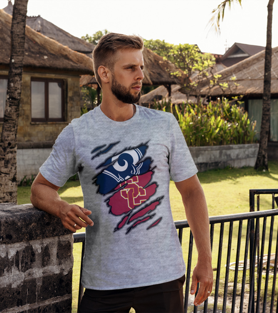 Rams USC Trojans Claw Marks T-Shirt