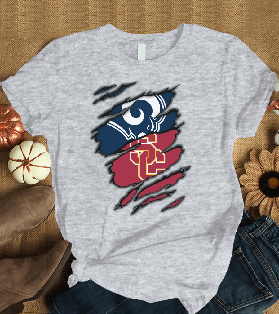 Rams USC Trojans Claw Marks T-Shirt