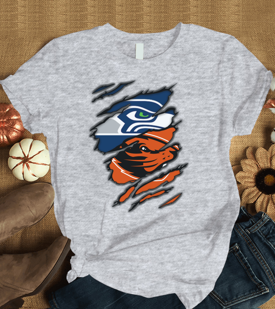 Seahawks Beavers Logo Slash Fusion T-Shirt